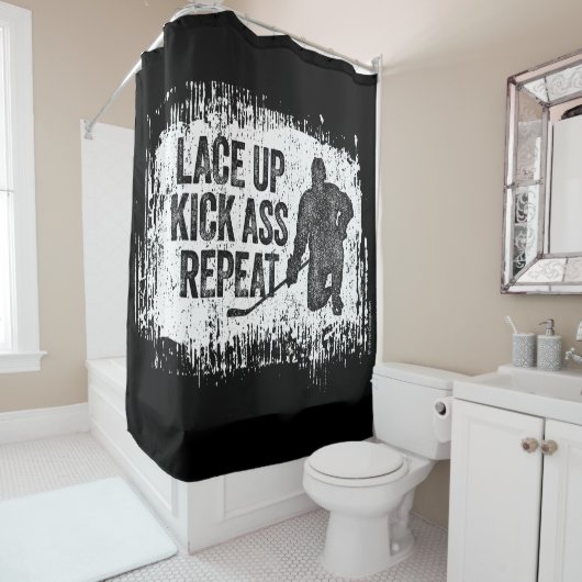 Ga omhoog. Herhaal. (hockey) Douchegordijn (In situ)