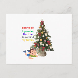 Ga onder de boom liggen om mijn familie eraan te h briefkaart
