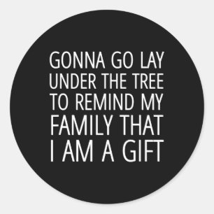 Ga onder de boom naar mijn familie om me te herinn ronde sticker