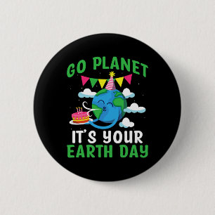 Ga op Aarde dag 4 Ronde Button 5,7 Cm