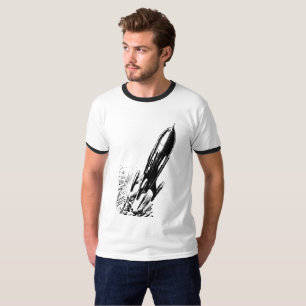 Ga op avontuur met Retro Comic Rocket T-shirt