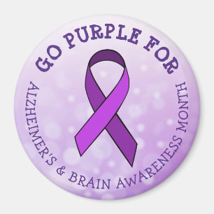 Ga Paars voor de maand van Alzheimer & Brain Aware Magneet
