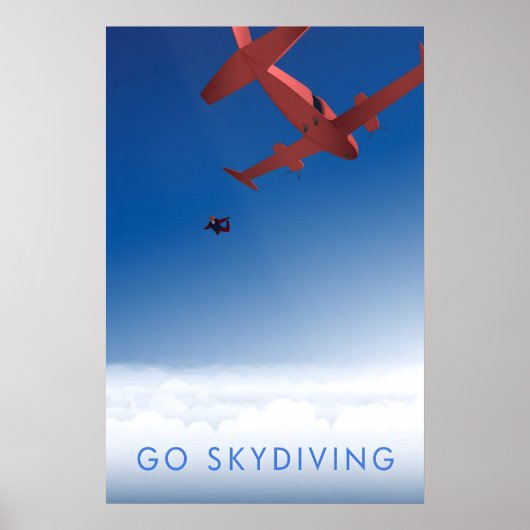 Ga parachutespringen Reisposter Poster (Voorkant)