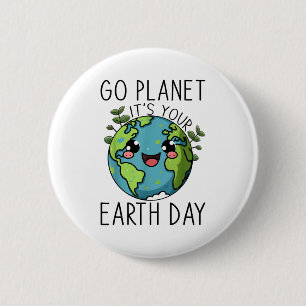 Ga Planeteer Het Is Jouw Aarde Dag Leraar Kinderen Ronde Button 5,7 Cm