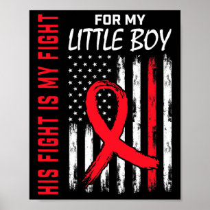 Ga Rode Zijn Strijd Zoon Kleine Jongen Hartziekte Poster