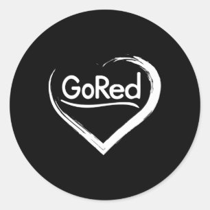 Ga rood voor de bewustwording van hartziekten 2 ronde sticker