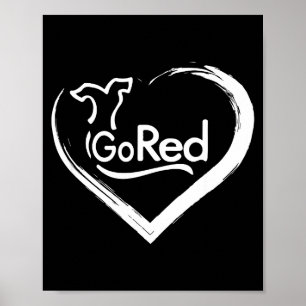 Ga rood voor steun bij het vergroten van het bewus poster