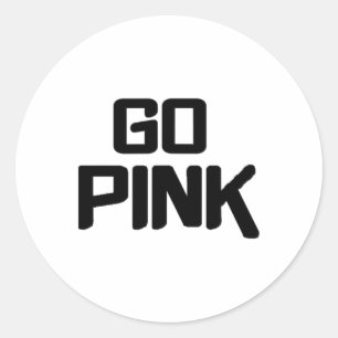 Ga Roze Team Spirit Uitrusting Kleuren Oorlog Wint Ronde Sticker