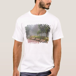 GA Savannah, Azalea's langs bakstenen trottoir en T-shirt