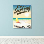 Ga surfen Reisposter! Canvas Afdruk (Insitu (Houten vloer))