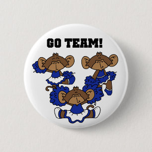 Ga Team Blue en White T-shirts en cadeaus Ronde Button 5,7 Cm