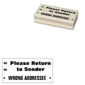 "Ga terug naar afzender" "WRONG ADRESSEE" Rubberstempel (Gestempeld)