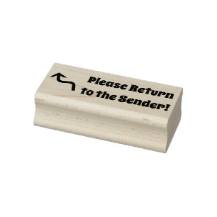 "Ga terug naar de afzender!" + Pijl Rubberstempel