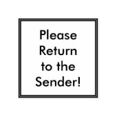 "Ga terug naar de afzender!" Rubberstempel (Afrduk)