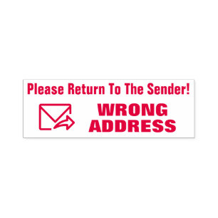 "Ga terug naar de afzender!" "WRONG ADRES" Zelfinktende Stempel
