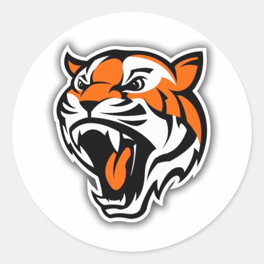 GA TIGERS! RONDE STICKER (Voorkant)