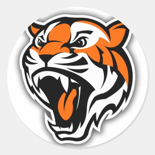 GA TIGERS! RONDE STICKER (Voorkant)