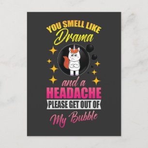 Ga uit mijn bubbeldrama Queen Cute Unicorn Briefkaart