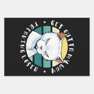 Ga uit mijn weg, een loser, Moody Cat Invitat Inpakpapier Vel