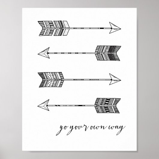 Ga uw eigen manier afdrukken met de pijl poster (Voorkant)