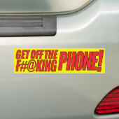 Ga van de (gele) Bumpersticker F#@king van de Tele (Op auto)