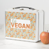 Ga vegan!  retro muted 1970s bloemen (In situ)