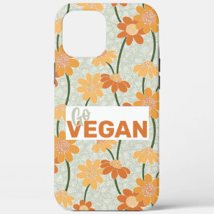 Ga vegan!  retro muted 1970s bloemen iPhone 12 pro max hoesje