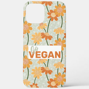 Ga vegan! retro muted 1970s bloemen iPhone 12 pro max hoesje