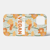 Ga vegan! retro muted 1970s bloemen Case-Mate iPhone case (Achterkant (horizontaal))