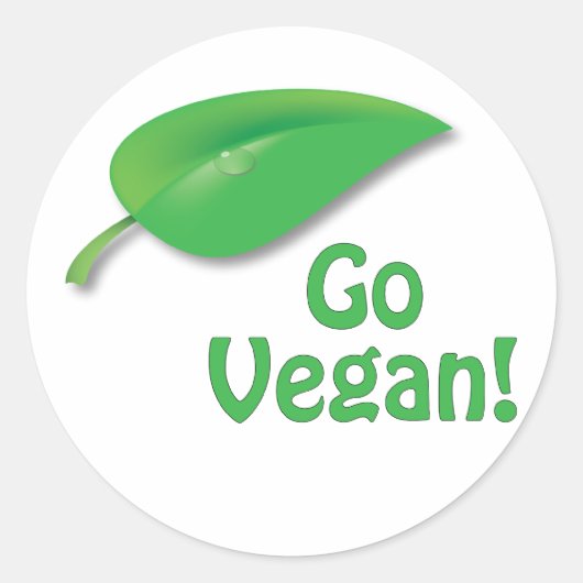 Ga Vegan! Ronde Sticker (Voorkant)
