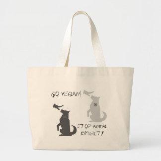 Ga Vegan...stop dierenmishandeling! Grote Tote Bag