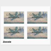 Ga verkennen rechthoekige sticker (Vel)