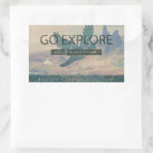 Ga verkennen rechthoekige sticker (Tas)