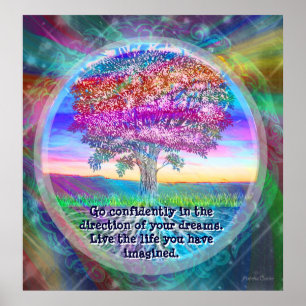 Ga vol vertrouwen in de richting van je dromen. Li Poster