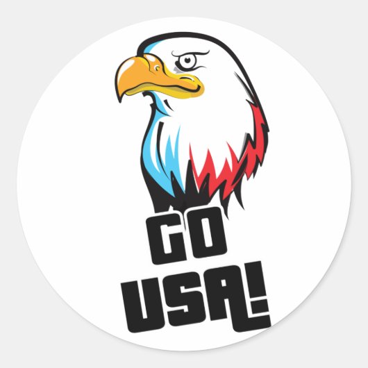 Ga voor USA! Amerikaanse Adelaar Ronde Sticker (Voorkant)