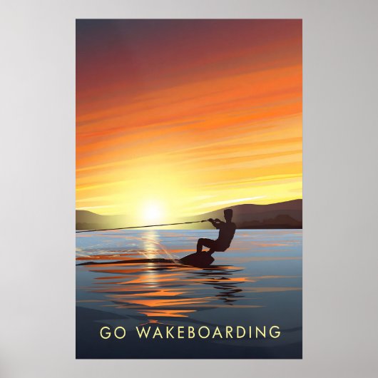 Ga Wakeboarden Reisposter Poster (Voorkant)