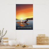 Ga Wakeboarden Reisposter Poster (Keuken)