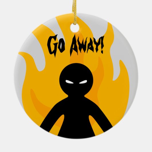Ga weg!Ga weg! Keramisch Ornament (Achterkant)