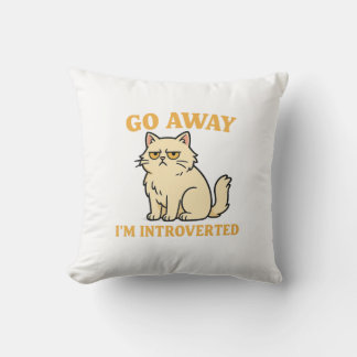Ga Weg, Ik Ben Introvert – Grappig Kat T-shirt Kussen