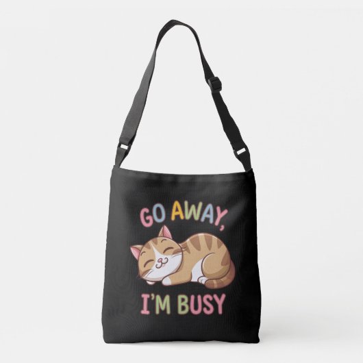 Ga weg, ik heb het druk crossbody tas (Achterkant)