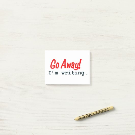 Ga weg, ik schrijf Post-It Notes (Op bureau)