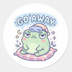 Ga Weg Kikker Sticker Schattige Geïrriteerde Kikke