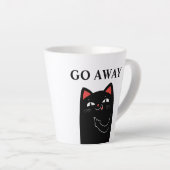 Ga weg, Midden-Vinger Black Cat Funny Latte Mok (Rechterhoek)
