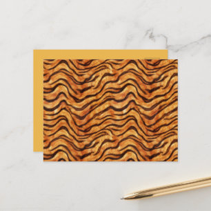 Ga wild golvende tijgerstrepen oranje donkerbruin briefkaart