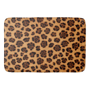 Ga wild met luipaardprint goud bruin oranje bontlo badmat