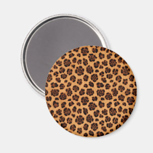 Ga wild met luipaardprint goud tan oranje bontlook magneet