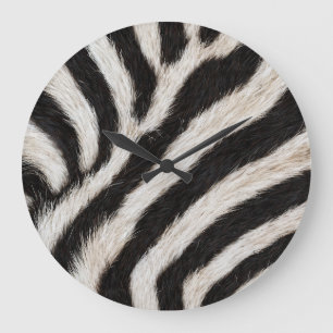 Ga wild zebra streep zwart wit nep bont look grote klok