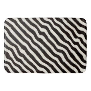 Ga wild zebra streep zwart wit nepbont look badmat