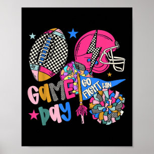 Ga Win Aanval Touchdown Amerikaans Voetbal Wedstri Poster