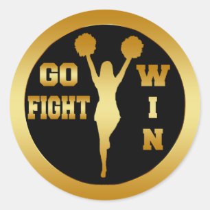 GA WIN GOLD CHEERLEADER VLUCHTEN RONDE STICKER